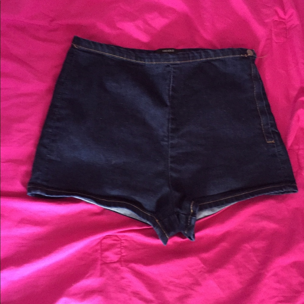 Denim sailor high waisted shorts